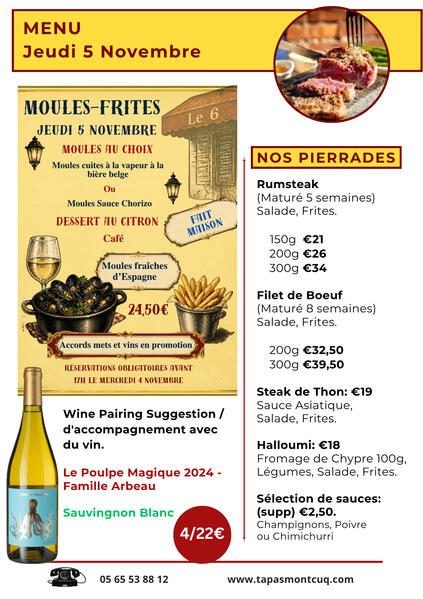 à la carte menu: text with food images as decoration