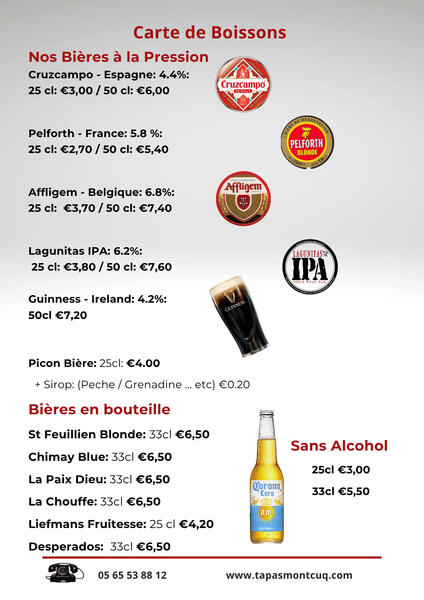 cocktail menu: fun bright colours