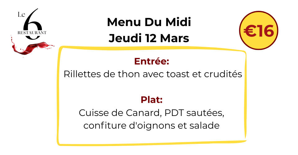 Apero menu: text with pictures of food